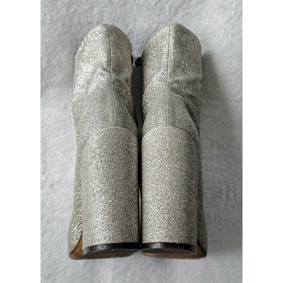 DRIES VAN NOTEN Runway moda operandi silver glitter boots $725 I-38 US-7 1/2 7.5 - Picture 12 of 16